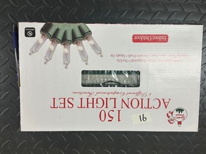 CHRISTMAS LIGHTS - 150 ACTION - Clear w Green Wire