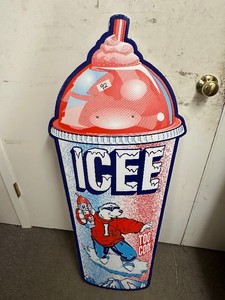 BIG ICEE SIGN - Used - Lightweight Corregated Lawn Sign Type material