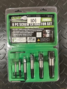 GRIP-ON 8 pc JUMBO SCREW EXTRACTOR SET - 53100