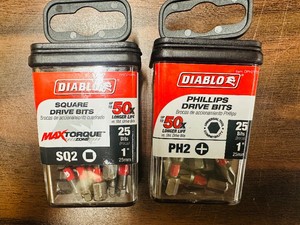Diablo - SQ2  PH2  DRIVE BITS - 50 count total