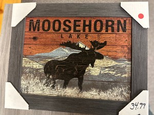Framed Art MOOSEHORN LAKE - Rustique - 19 x  15..5 but labeled as 16 x 12