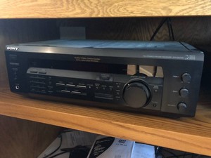 Sony audio video control center, Sony 5 CD changer, Panasonic VHS player, Cyber Home DVD player