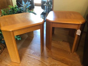 (2) Wood end tables, matching