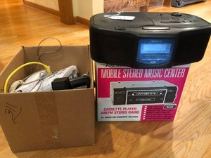 Realistic mobile stereo, in box Sony CD player, telephones