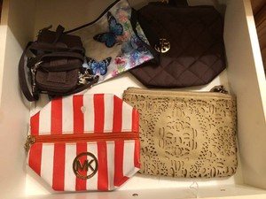 Michael Kors makeup bag (has blemish), Simply Vera Vera Wang bag and other cases
