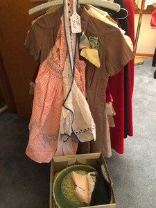 Kids clothes - dresses, aprons, Brownie outfit hat and hankies
