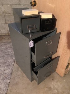 Metal file cabinet and drawers