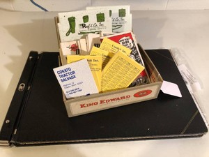 MN and other advertising booklets, clipboards, log book