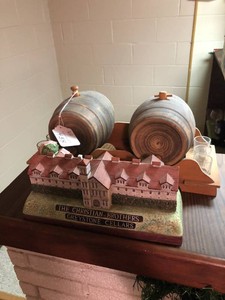 Decanters - Christian Brothers and barrels with glasses