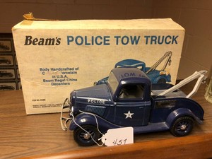 Beam police tow truck decanter