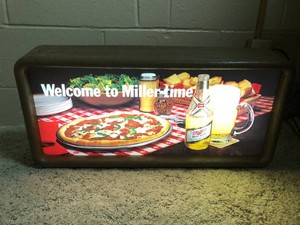 Miller Time light up sign, approx. 25Lx12W lights