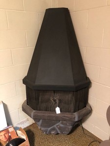 Electric corner fireplace, lights