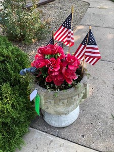 Cement flower pot, as is