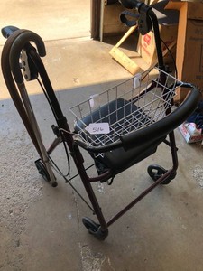 Medline assisted chair cart with canes and basket