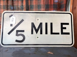 15 mile metal sign