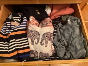 Womens assorted sweaters and tops, mostly size small all in drawer