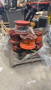 Pallet of 16.5 x 9.75 Wheel Rims for Skid Steer Loader