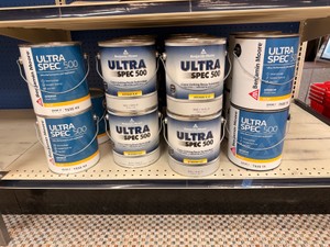 Benjamin Moore Ultra Spec 500 Interior Flat Acrylic Paint  Assorted Bases  Approx 20 1 Gallon Cans