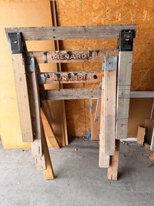 4 Heavy-Duty Wooden Sawhorses