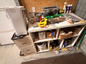 FULL Workbench &amp FlooringShop Tool Contents  Hand Tools, Supplies, Hardware  Full Filing Cabinet
