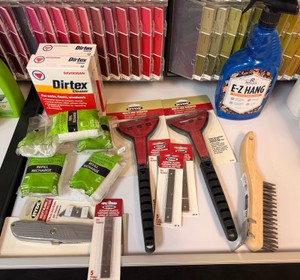 NEW Hyde Scrapers, Replacement Blades, Roller Refills, Wire Brush, Dirtex Cleaner &amp E-Z Hang Wallpaper Spray  Contractor Tool Lot