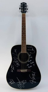 Fender DG-16 BLK 42in Acoustic Guitar Signed by Train Members