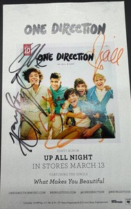 Signed - One Direction - Up All Night Promotional Poster - 5 Autographs