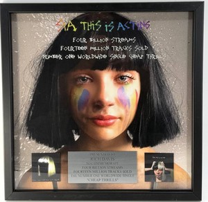 Sia Cheap Thrills Commemorative Presentation Plaque - Framed #1