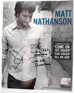 Matt Nathanson Some Mad Hope Signed Inscribed Promotional Poster