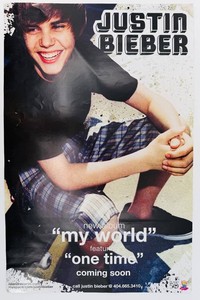 Justin Bieber Autographed Double-Sided My World Poster #1