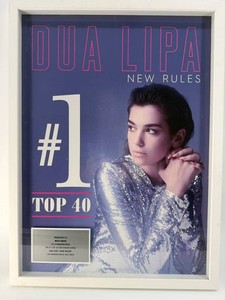 Dua Lipa New Rules #1 Top 40 Framed Presentation Plaque
