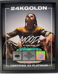 24kGoldn Mood - RIAA 5X Platinum Certified Framed Award