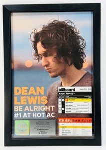 Dean Lewis Be Alright RIAA Platinum Award Frame 18 X 26 in