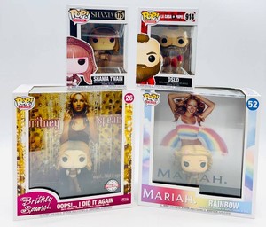 Funko Pop Britney Spears, Mariah Carey, Shania Twain & Oslo Mixed Lot - 4 Figures NIB