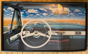 Dapy Retro Automotive Dashboard Wall Art With Clock and Radio