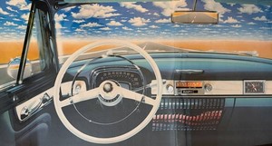 Dapy Retro Automotive Dashboard Wall Art With Clock and Radio