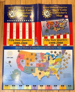 50 State Quarters Collectors Album & Map 1999-2008