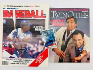 Kirby Puckett Signed Baseball Card, 1988 Baseball Annual & Twin Cities Magazine Mixed Lot