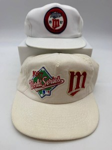 Vintage Minnesota Twins 1987 Championship Caps (Lot of 2)
