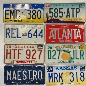 License Plate Mixed Lot - 8 Plates