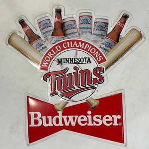 Budweiser Minnesota Twins World Champions Acrylic Advertising Sign