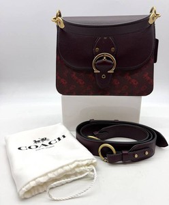 Coach Signature Pattern Flap Shoulder Bag With Chain Strap