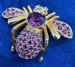 Camrose & Kross Jacqueline Kennedy Purple Rhinestone Insect Brooch