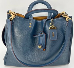 Coach Rogue Pebble Leather Satchel - Blue - 20315