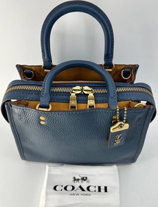 Dark Denim Blue Coach Rogue Bag with Removable Shoulder Straps and Dust Bag - 54536