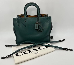 Coach Rogue 30 Whipstitch Handbag Teal With Strap & Dust Bag - 58116