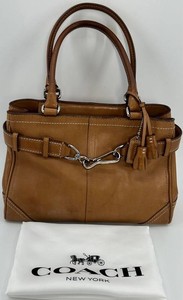 Vintage Coach Hamptons Tan Leather Satchel with Dust Bag D0751-F08A70