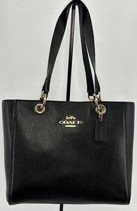 Coach Black Jes Pebbled Leather Tote With Gold-Tone Hardware - 76701