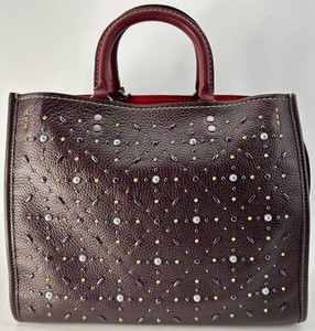 Oxblood Coach Prairie Rivets Rogue Bag with Detachable Straps and Dust Bag - 12144