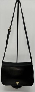 Vintage Coach Black Leather Crossbody Bag - 9812